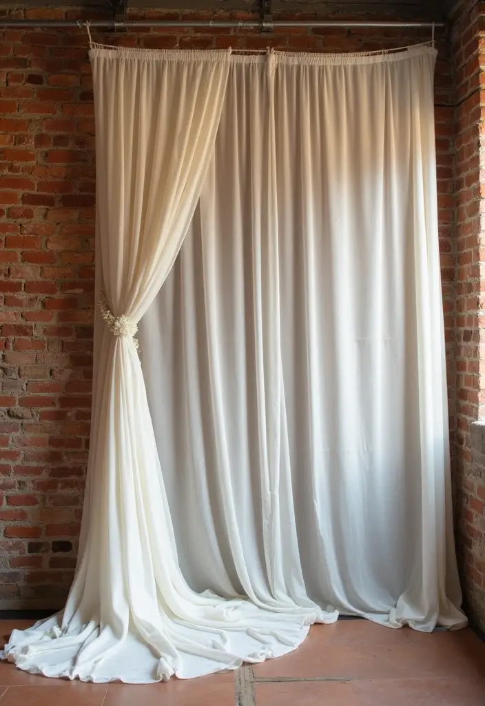 25 Brick Wedding Venue Decor Ideas With Industrial Chic Style 69 25 Brick Wedding Venue Decor Ideas With Industrial Chic Style - 17. Fabric Draping