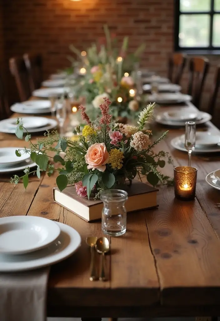 25 Brick Wedding Venue Decor Ideas With Industrial Chic Style 2 25 Brick Wedding Venue Decor Ideas With Industrial Chic Style - 2. Rustic Wooden Tables