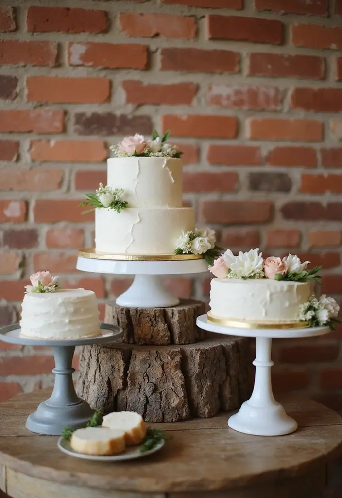 25 Brick Wedding Venue Decor Ideas With Industrial Chic Style 80 25 Brick Wedding Venue Decor Ideas With Industrial Chic Style - 20. Elegant Cake Displays