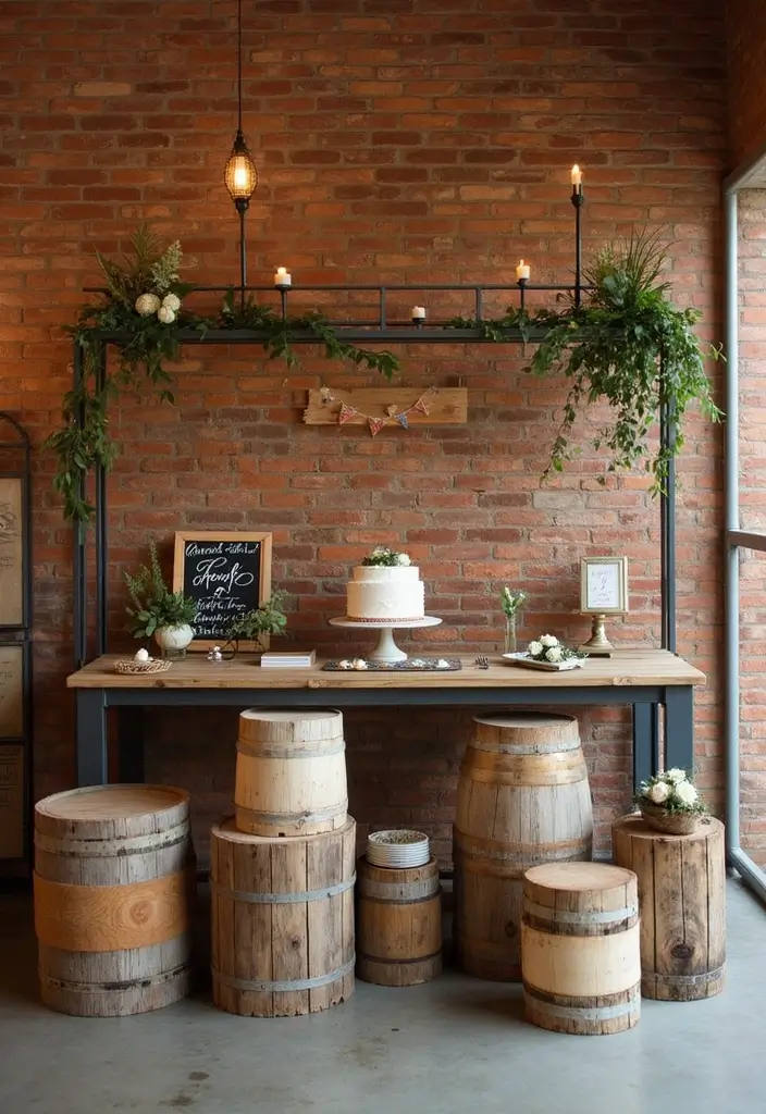 25 Brick Wedding Venue Decor Ideas With Industrial Chic Style 89 25 Brick Wedding Venue Decor Ideas With Industrial Chic Style - 23. Natural Wood Accents