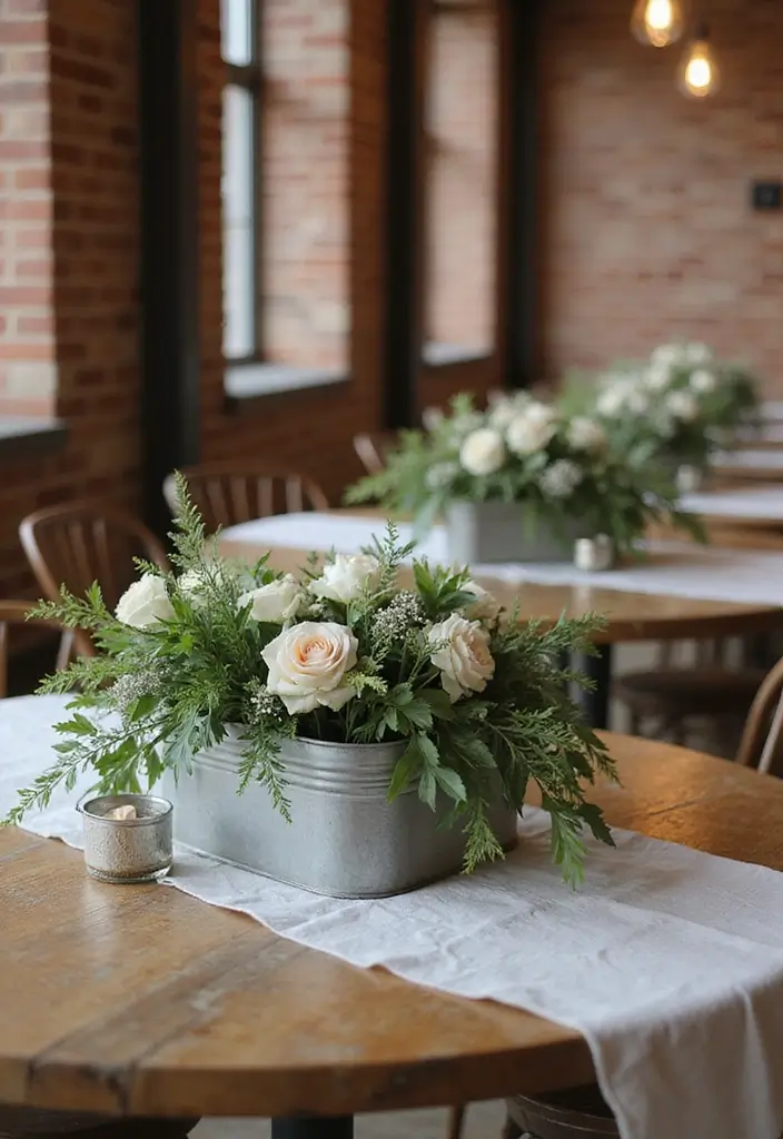 25 Brick Wedding Venue Decor Ideas With Industrial Chic Style 9 25 Brick Wedding Venue Decor Ideas With Industrial Chic Style - 3. Industrial-Style Centerpieces