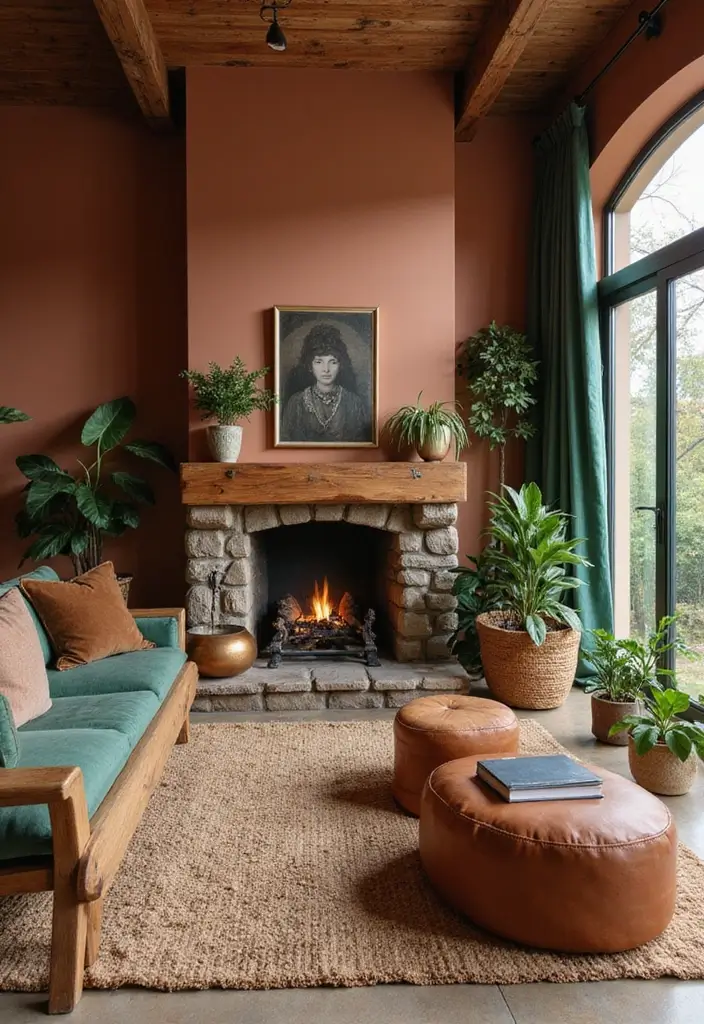 25 Home Decor Ideas For Living Rooms In Dream Houses With Stone Fireplaces - 2. Earthy Color Palettes