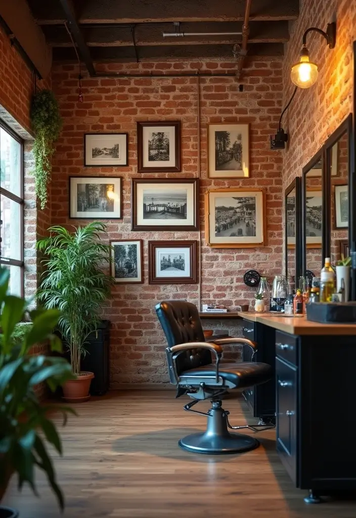 25 Industrial Hair Salon Decor Ideas With Edgy Appeal - 1. Exposed Brick Walls