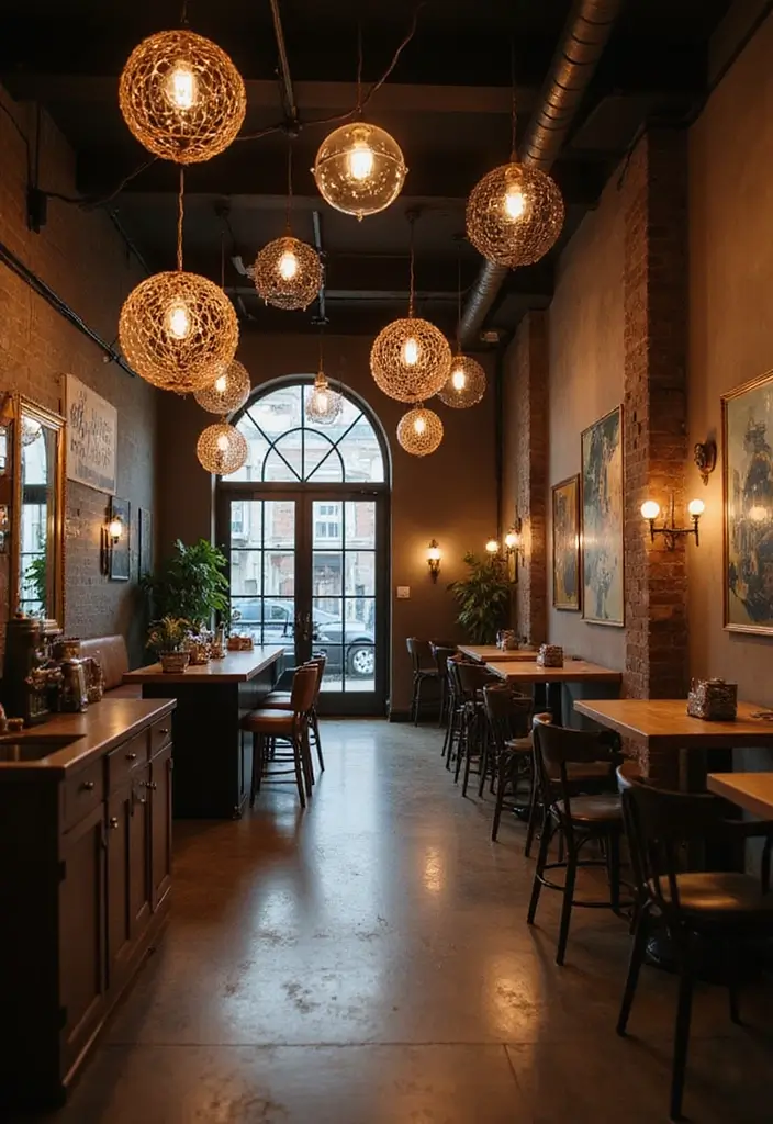 25 Industrial Hair Salon Decor Ideas With Edgy Appeal - 14. Statement Ceiling Fixtures