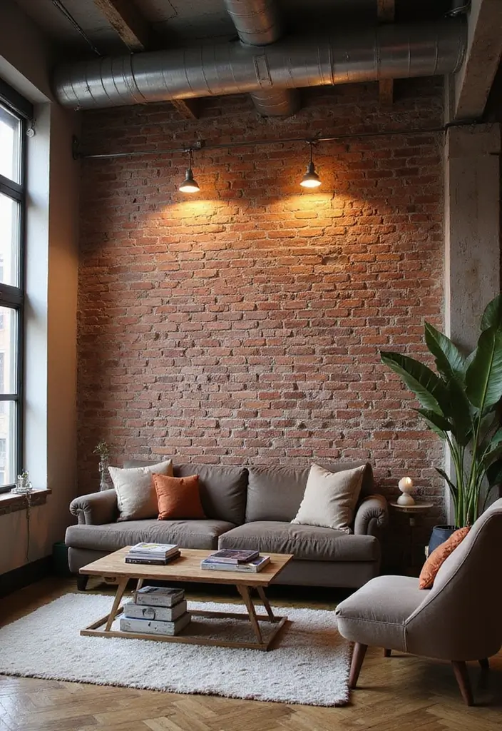 25 Industrial Living Room Decor Ideas For Loft Aesthetic Homes 1 25 Industrial Living Room Decor Ideas For Loft Aesthetic Homes - 1. Exposed Brick Walls