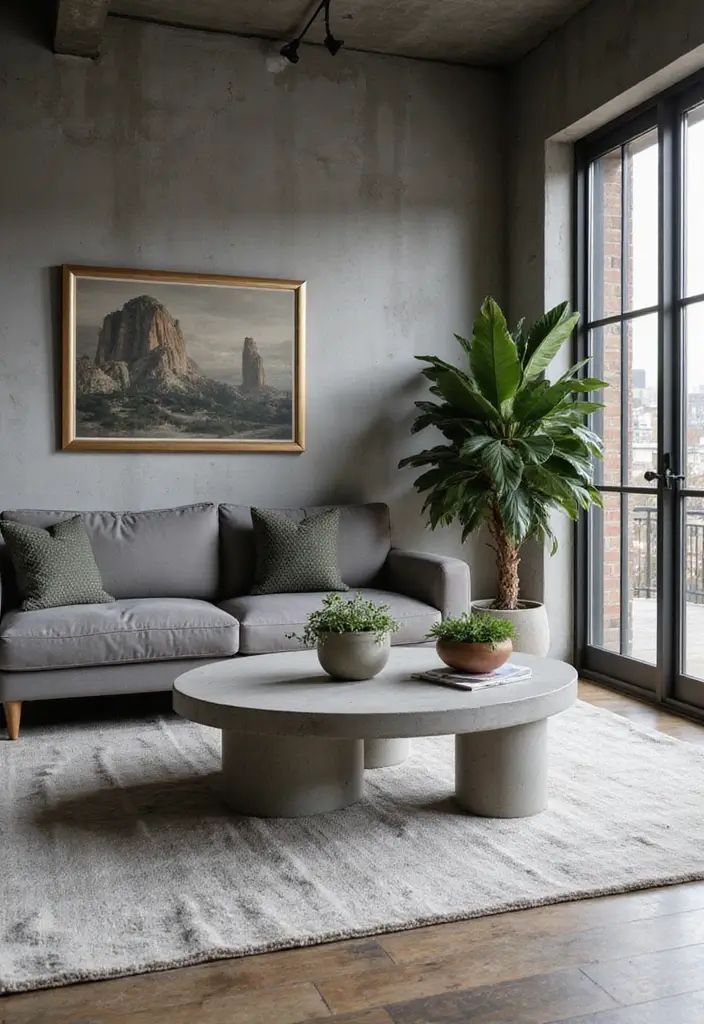 25 Industrial Living Room Decor Ideas For Loft Aesthetic Homes 13 25 Industrial Living Room Decor Ideas For Loft Aesthetic Homes - 11. Concrete Elements
