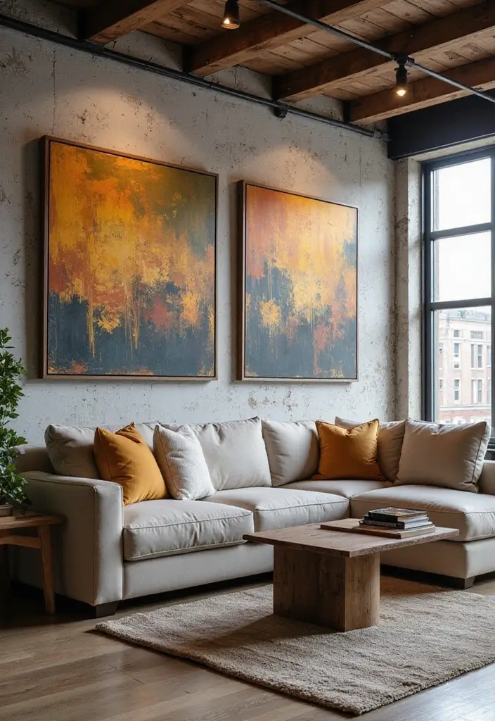 25 Industrial Living Room Decor Ideas For Loft Aesthetic Homes 43 25 Industrial Living Room Decor Ideas For Loft Aesthetic Homes - 23. Industrial Wall Art