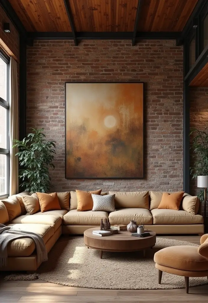 25 Industrial Living Room Decor Ideas For Loft Aesthetic Homes 3 25 Industrial Living Room Decor Ideas For Loft Aesthetic Homes - 3. Warm Wood Accents