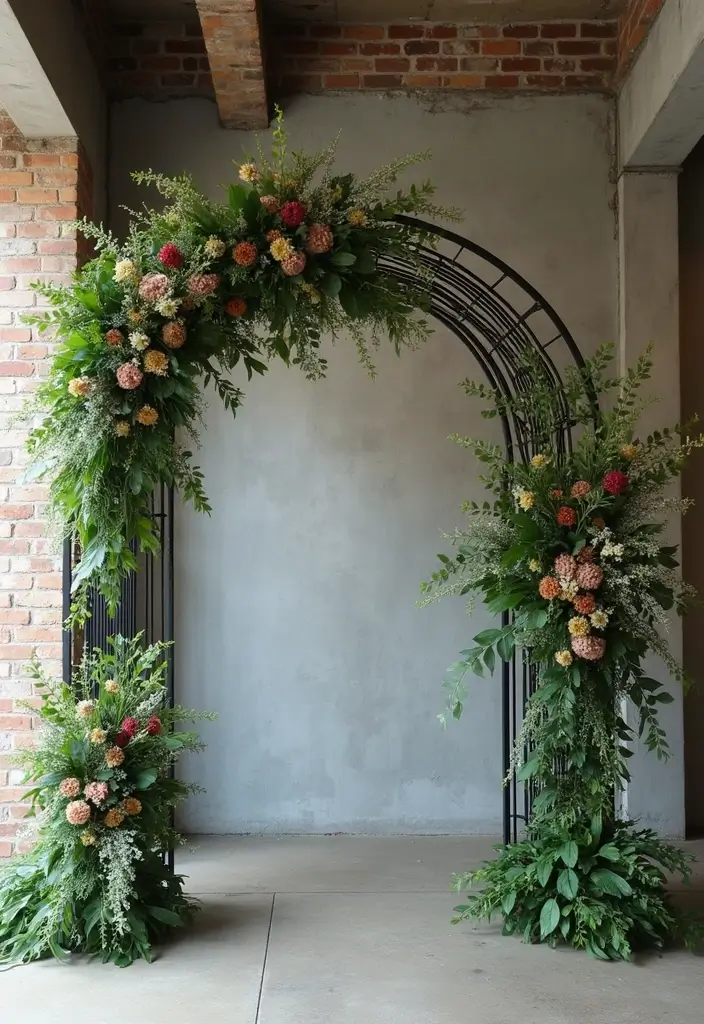 25 Modern Industrial Wedding Decor Ideas For Stylish Ceremonies - 1. Statement Metal Arches
