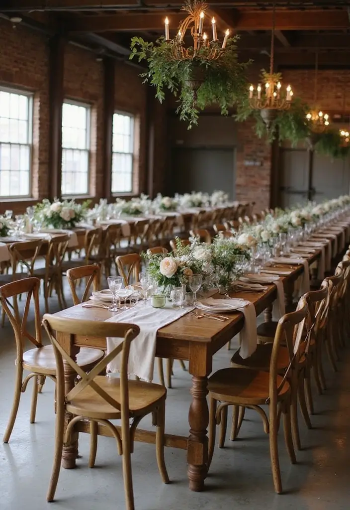 25 Modern Industrial Wedding Decor Ideas For Stylish Ceremonies - 2. Rustic Wooden Tables