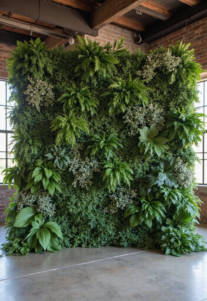25 Modern Industrial Wedding Decor Ideas For Stylish Ceremonies - 5. Greenery Walls