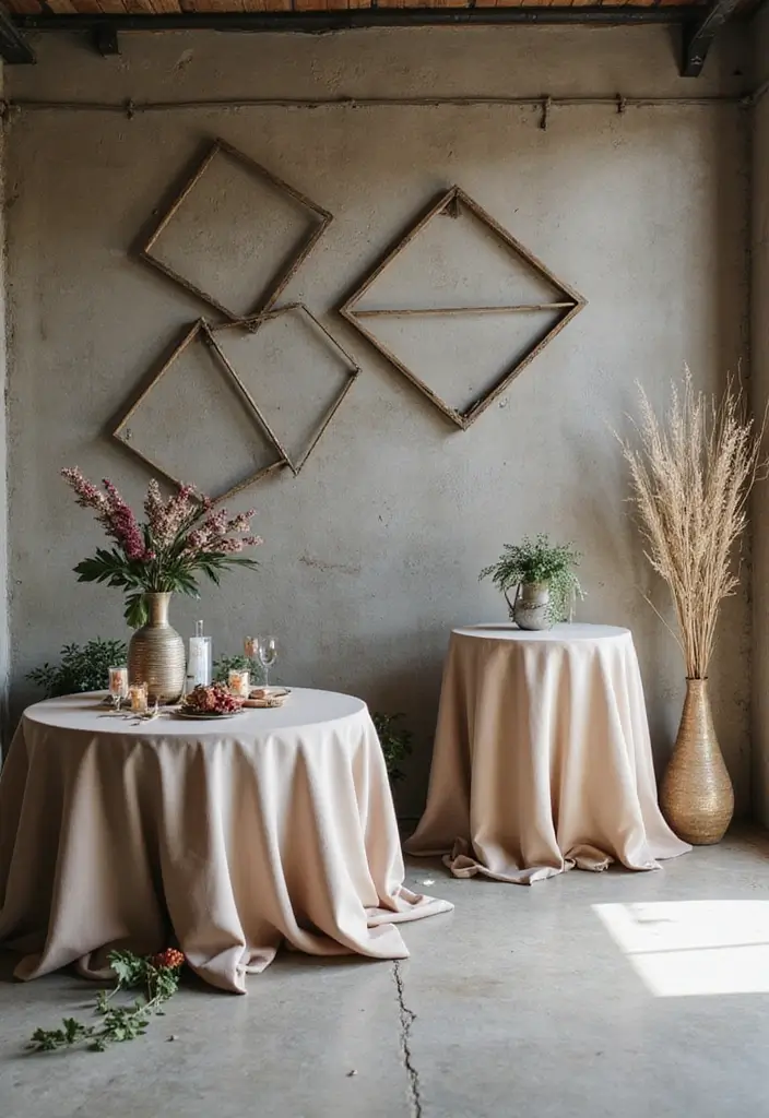 25 Modern Industrial Wedding Decor Ideas For Stylish Ceremonies - 8. Geometric Shapes