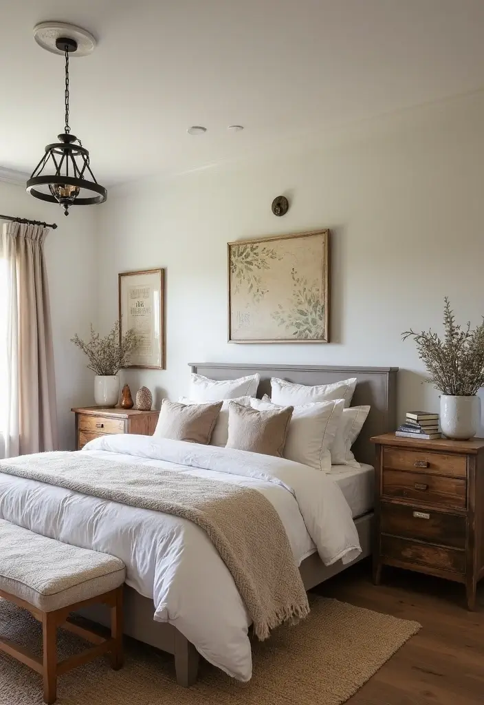 25 Pottery Barn Inspired Master Bedroom Decor Ideas 52 25 Pottery Barn Inspired Master Bedroom Decor Ideas - 10. Cozy Farmhouse Vibes