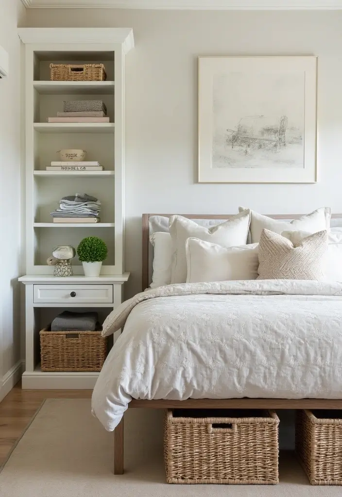 25 Pottery Barn Inspired Master Bedroom Decor Ideas 54 25 Pottery Barn Inspired Master Bedroom Decor Ideas - 12. Practical Storage Solutions