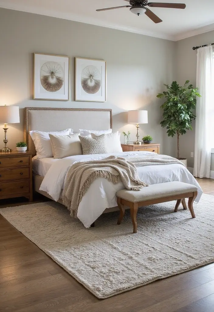 25 Pottery Barn Inspired Master Bedroom Decor Ideas 57 25 Pottery Barn Inspired Master Bedroom Decor Ideas - 13. Textured Area Rugs