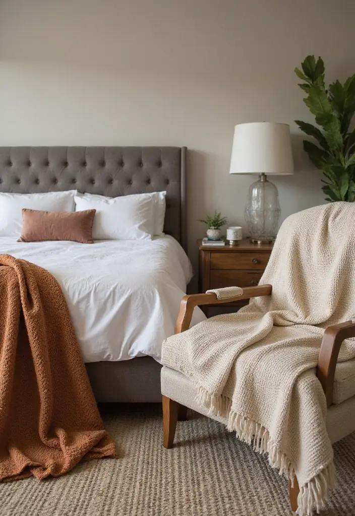 25 Pottery Barn Inspired Master Bedroom Decor Ideas 75 25 Pottery Barn Inspired Master Bedroom Decor Ideas - 21. Warm Throw Blankets