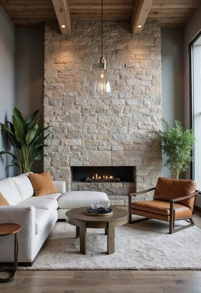 25 Stone Wall Decor Ideas To Add Texture And Warmth 64 25 Stone Wall Decor Ideas To Add Texture And Warmth - 14. Stone Wall and Metal Accents
