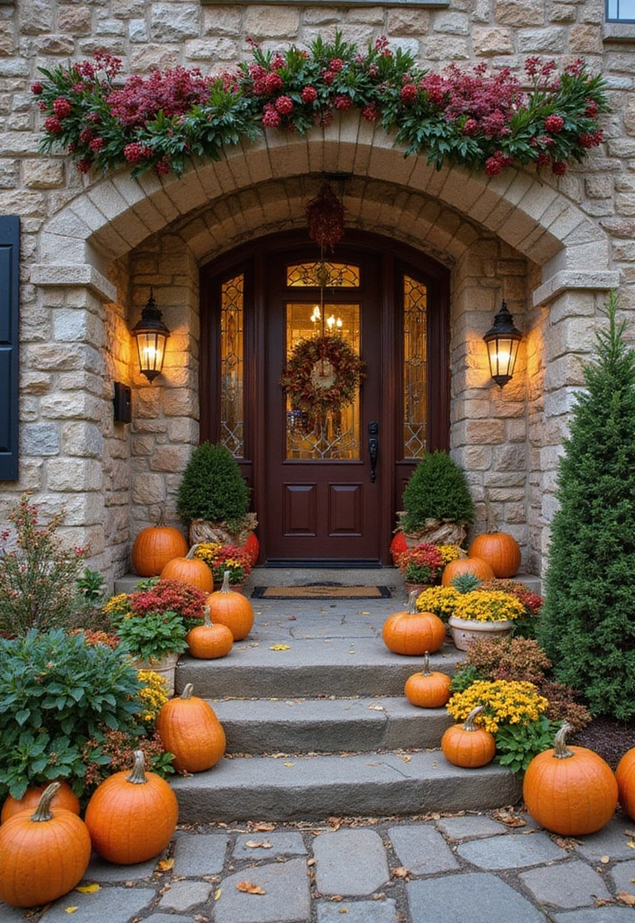 25 Stone Wall Decor Ideas To Add Texture And Warmth 76 25 Stone Wall Decor Ideas To Add Texture And Warmth - 20. Stone Wall with Seasonal Decor