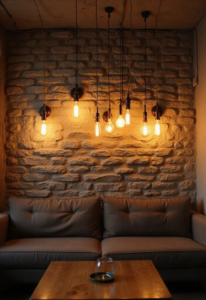 25 Stone Wall Decor Ideas To Add Texture And Warmth 87 25 Stone Wall Decor Ideas To Add Texture And Warmth - 25. Stone Wall with Vintage Lighting