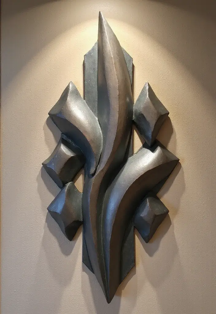 25 Wall Art Ideas For Industrial Decor Lovers 1 25 Wall Art Ideas For Industrial Decor Lovers - 1. Geometric Metal Sculptures