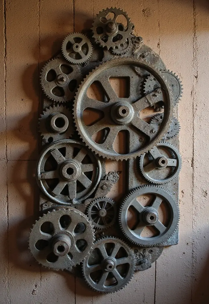 25 Wall Art Ideas For Industrial Decor Lovers 25 25 Wall Art Ideas For Industrial Decor Lovers - 11. Vintage Machinery Art