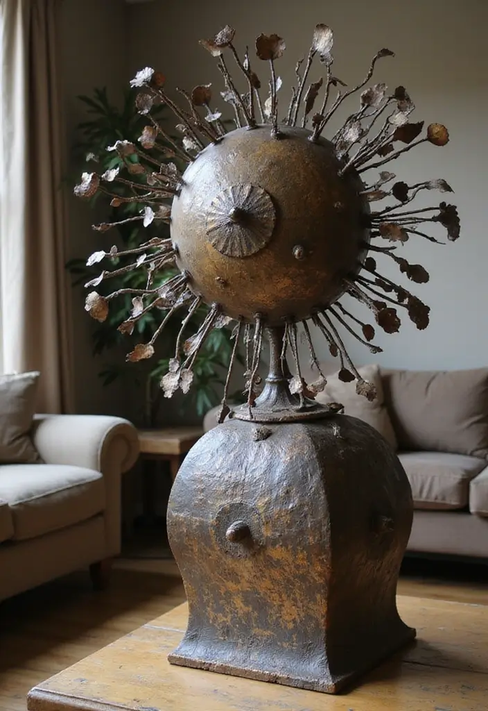 25 Wall Art Ideas For Industrial Decor Lovers 40 25 Wall Art Ideas For Industrial Decor Lovers - 16. Handcrafted Metal Art