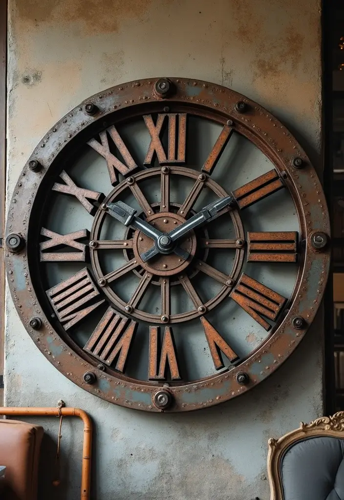 25 Wall Art Ideas For Industrial Decor Lovers 2 25 Wall Art Ideas For Industrial Decor Lovers - 2. Industrial Clock Wall Art
