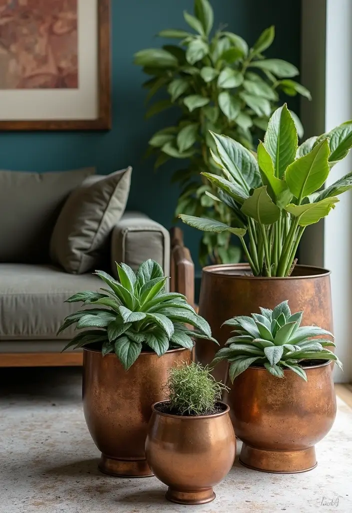 25 Wall Art Ideas For Industrial Decor Lovers 46 25 Wall Art Ideas For Industrial Decor Lovers - 20. Artistic Metal Planters