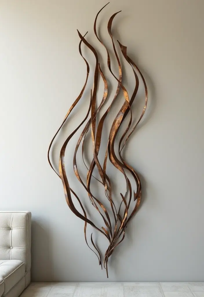 25 Wall Art Ideas For Industrial Decor Lovers 14 25 Wall Art Ideas For Industrial Decor Lovers - 6. Abstract Metal Wall Art