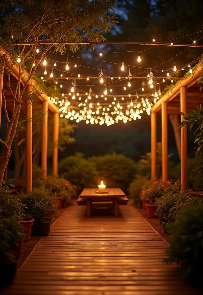 26 Bamboo Plant Decor Ideas To Bring Nature Indoors - 18. Bamboo String Lights