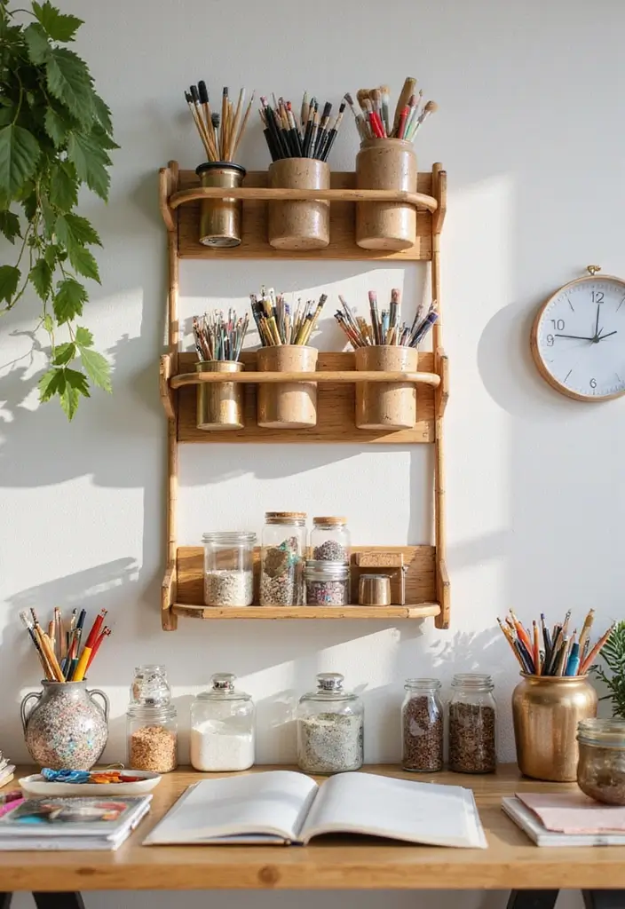 26 Bamboo Plant Decor Ideas To Bring Nature Indoors - 23. Bamboo Craft Supplies Holder