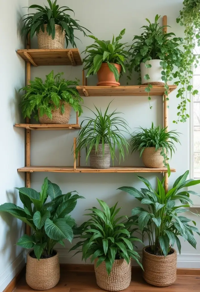 26 Bamboo Plant Decor Ideas To Bring Nature Indoors - 3. Bamboo Plant Shelves