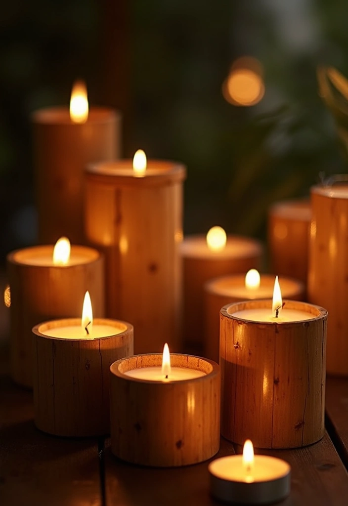 26 Bamboo Plant Decor Ideas To Bring Nature Indoors - 7. Bamboo Candle Holders