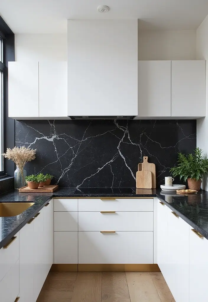 26 Black Marble Floor Decor Ideas For Luxury Spaces 2 26 Black Marble Floor Decor Ideas For Luxury Spaces - 2. Modern Kitchen with Black Marble Accents