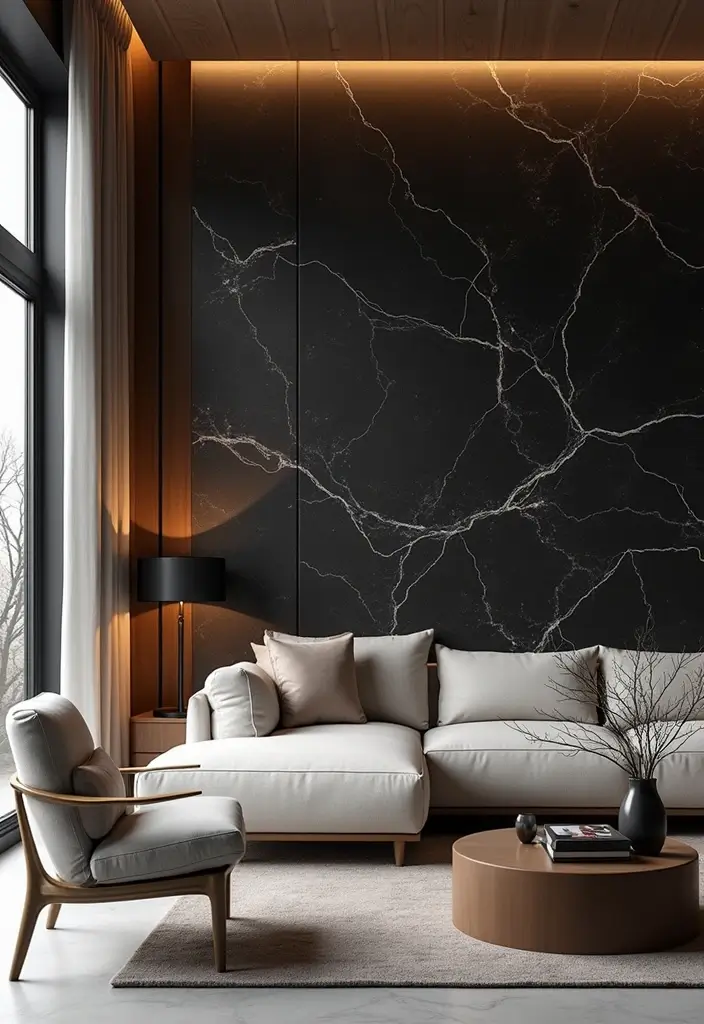 26 Black Marble Floor Decor Ideas For Luxury Spaces 25 26 Black Marble Floor Decor Ideas For Luxury Spaces - 7. Black Marble Accent Walls