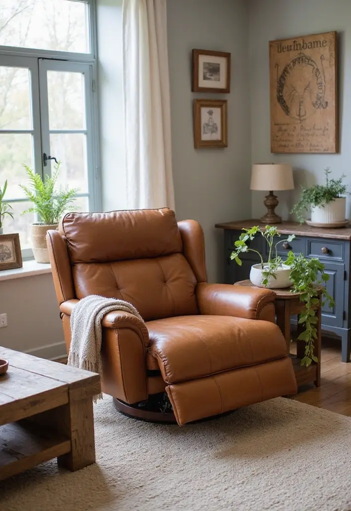 26 Brown Leather Recliner Living Room Decor Ideas You’ll Love 1 26 Brown Leather Recliner Living Room Decor Ideas You’ll Love - 1. Rustic Farmhouse Vibes