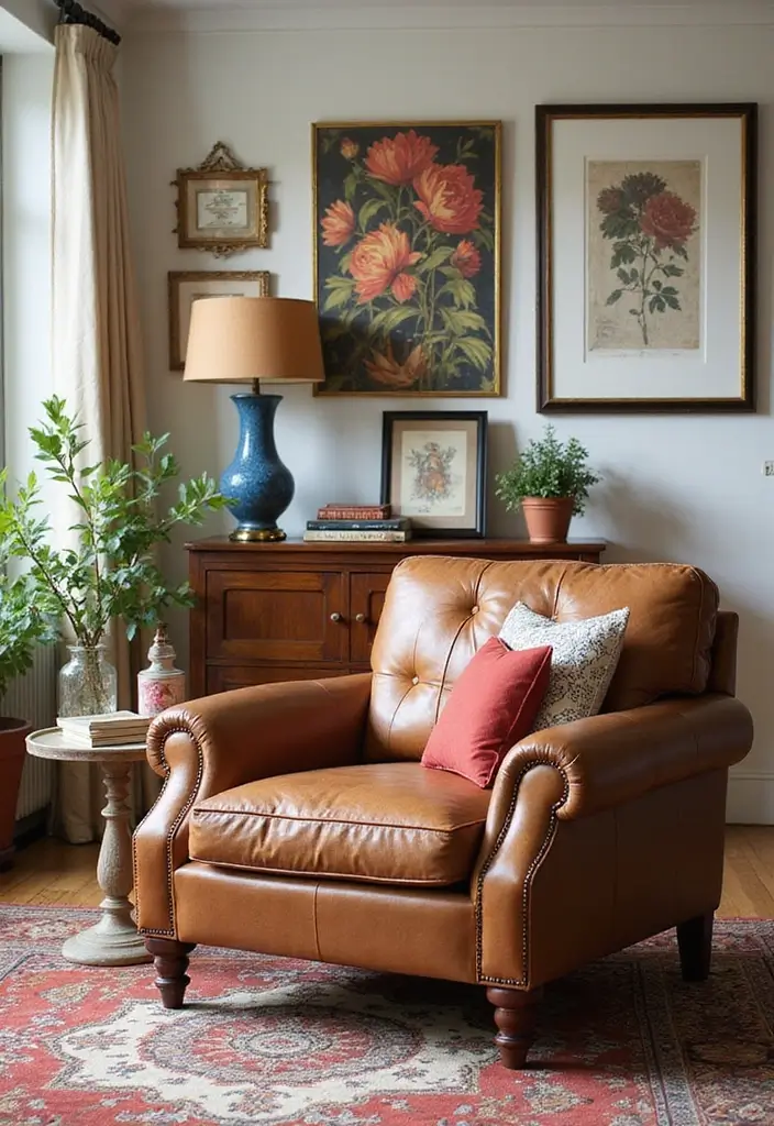 26 Brown Leather Recliner Living Room Decor Ideas You’ll Love 32 26 Brown Leather Recliner Living Room Decor Ideas You’ll Love - 12. Statement Accessories