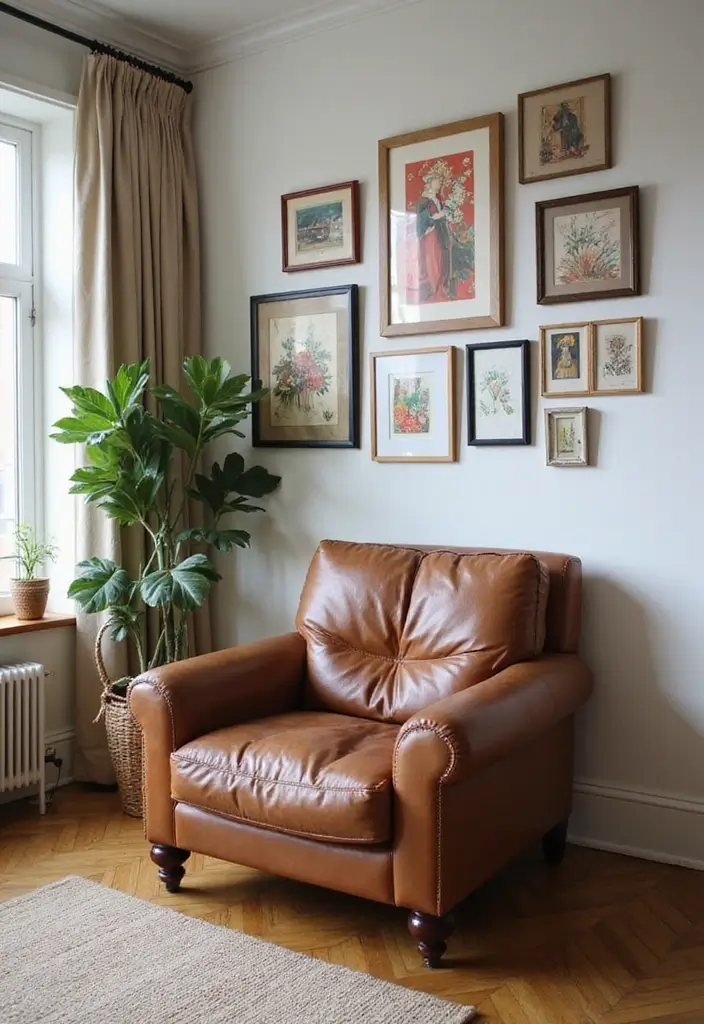 26 Brown Leather Recliner Living Room Decor Ideas You’ll Love 34 26 Brown Leather Recliner Living Room Decor Ideas You’ll Love - 14. Incorporating Art