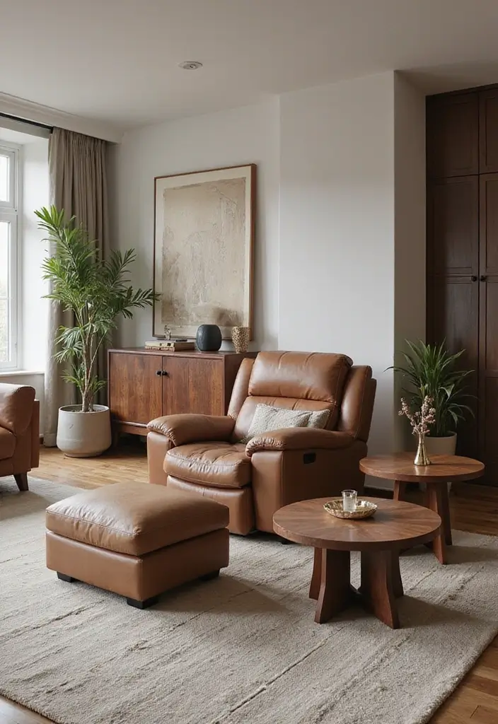 26 Brown Leather Recliner Living Room Decor Ideas You’ll Love 47 26 Brown Leather Recliner Living Room Decor Ideas You’ll Love - 17. Multi-Functional Furniture