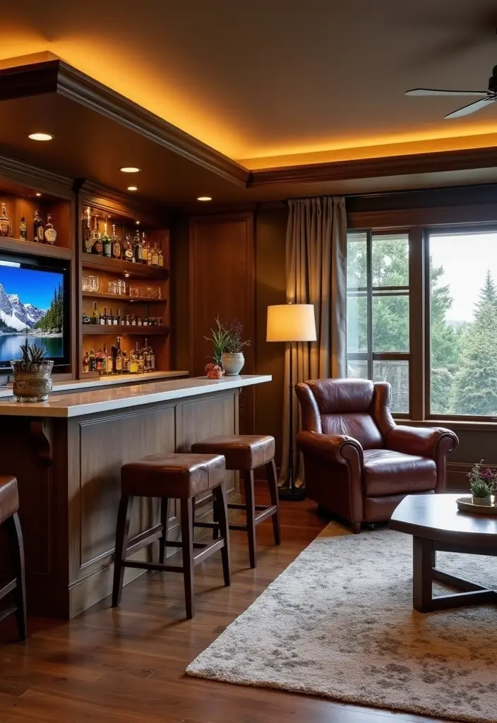 26 Brown Leather Recliner Living Room Decor Ideas You’ll Love 65 26 Brown Leather Recliner Living Room Decor Ideas You’ll Love - 25. Cozy Corner Bar