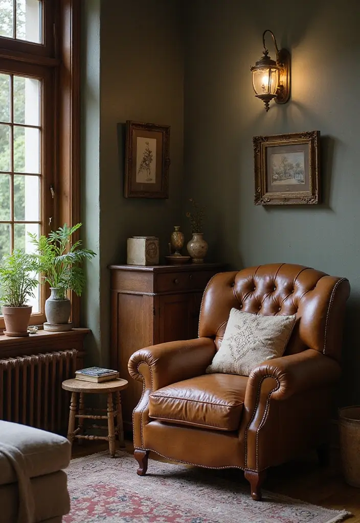 26 Brown Leather Recliner Living Room Decor Ideas You’ll Love 18 26 Brown Leather Recliner Living Room Decor Ideas You’ll Love - 6. Vintage Touches