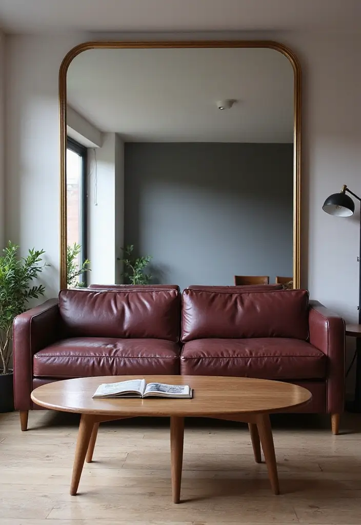 26 Burgundy Leather Couch Living Room Decor Ideas To Copy 40 26 Burgundy Leather Couch Living Room Decor Ideas To Copy - 12. Using Mirrors