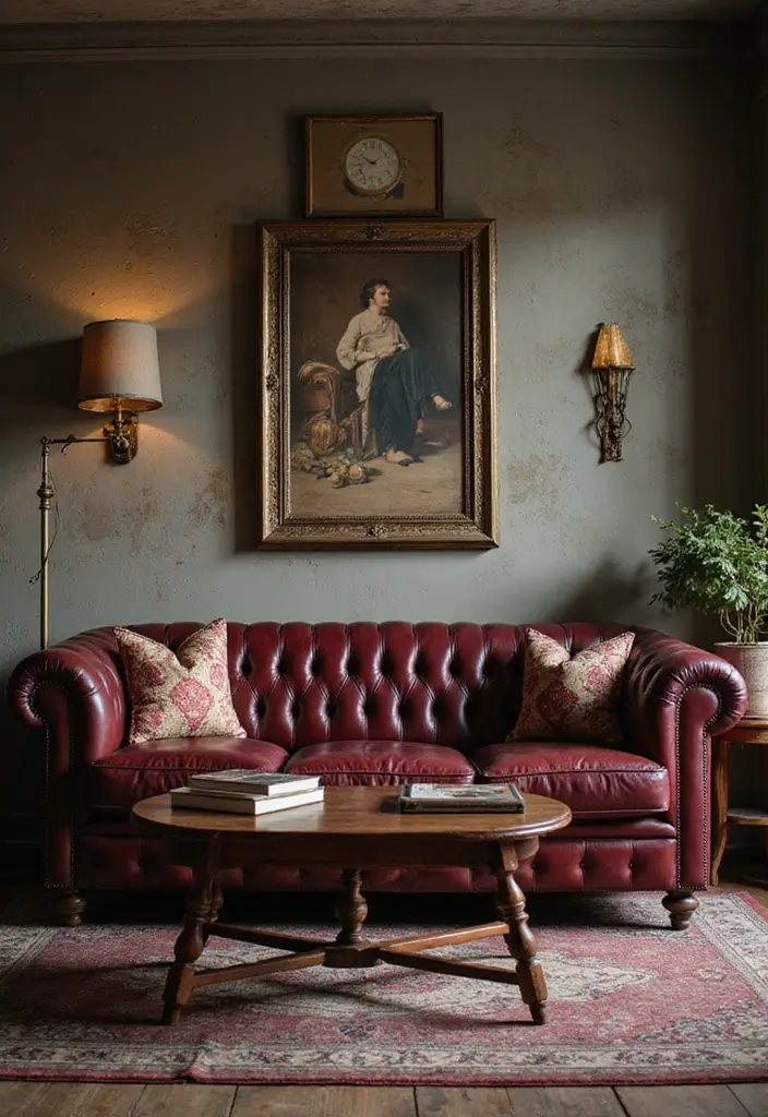 26 Burgundy Leather Couch Living Room Decor Ideas To Copy 54 26 Burgundy Leather Couch Living Room Decor Ideas To Copy - 14. Vintage Finds