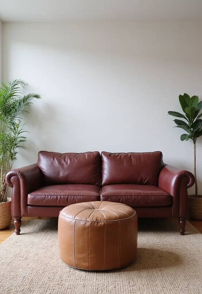 26 Burgundy Leather Couch Living Room Decor Ideas To Copy 73 26 Burgundy Leather Couch Living Room Decor Ideas To Copy - 17. Functional Decor