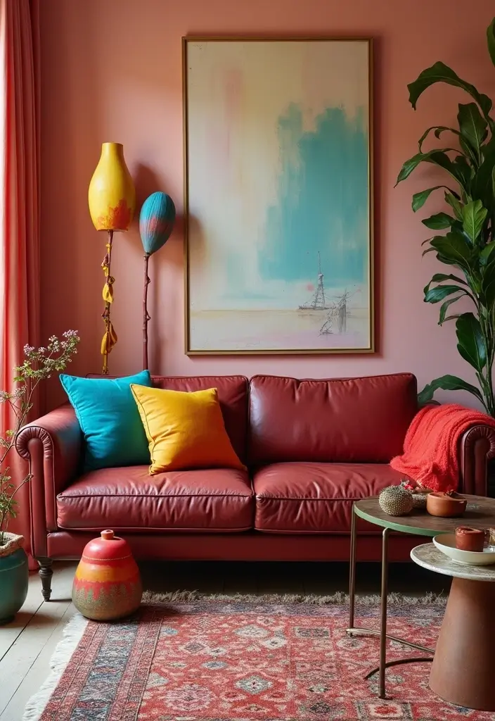 26 Burgundy Leather Couch Living Room Decor Ideas To Copy 81 26 Burgundy Leather Couch Living Room Decor Ideas To Copy - 19. Playful Accessories