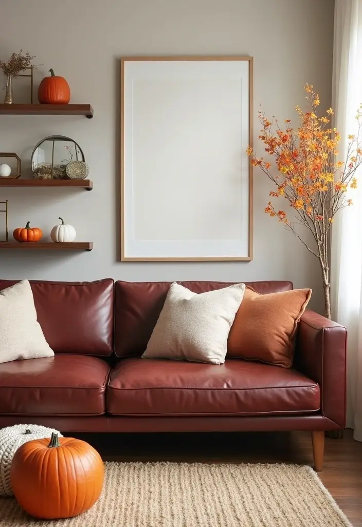 26 Burgundy Leather Couch Living Room Decor Ideas To Copy 103 26 Burgundy Leather Couch Living Room Decor Ideas To Copy - 23. Seasonal Decor Updates