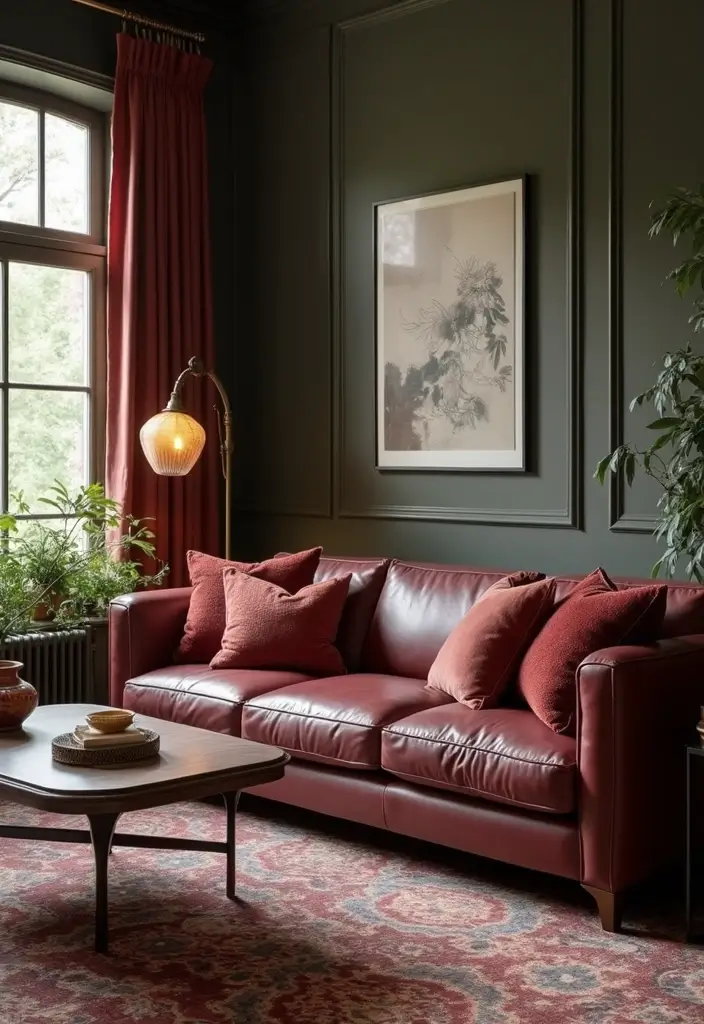 26 Burgundy Leather Couch Living Room Decor Ideas To Copy 120 26 Burgundy Leather Couch Living Room Decor Ideas To Copy - 26. Timeless Elegance