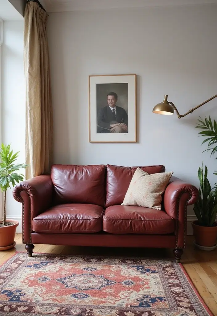 26 Burgundy Leather Couch Living Room Decor Ideas To Copy 14 26 Burgundy Leather Couch Living Room Decor Ideas To Copy - 6. Stylish Area Rugs