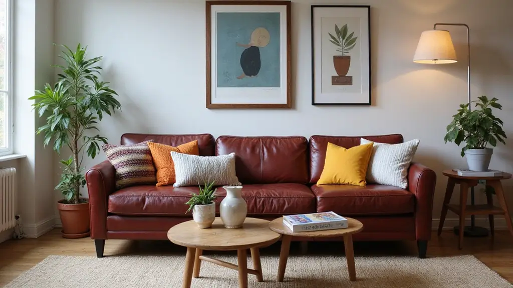 26 Burgundy Leather Couch Living Room Decor Ideas To Copy