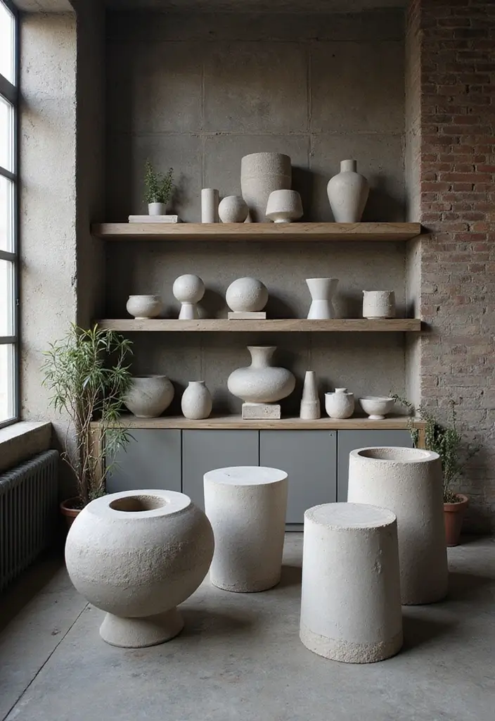 26 Concrete Wall Decor Ideas For Modern Industrial Homes 26 26 Concrete Wall Decor Ideas For Modern Industrial Homes - 14. Concrete Sculpture Displays
